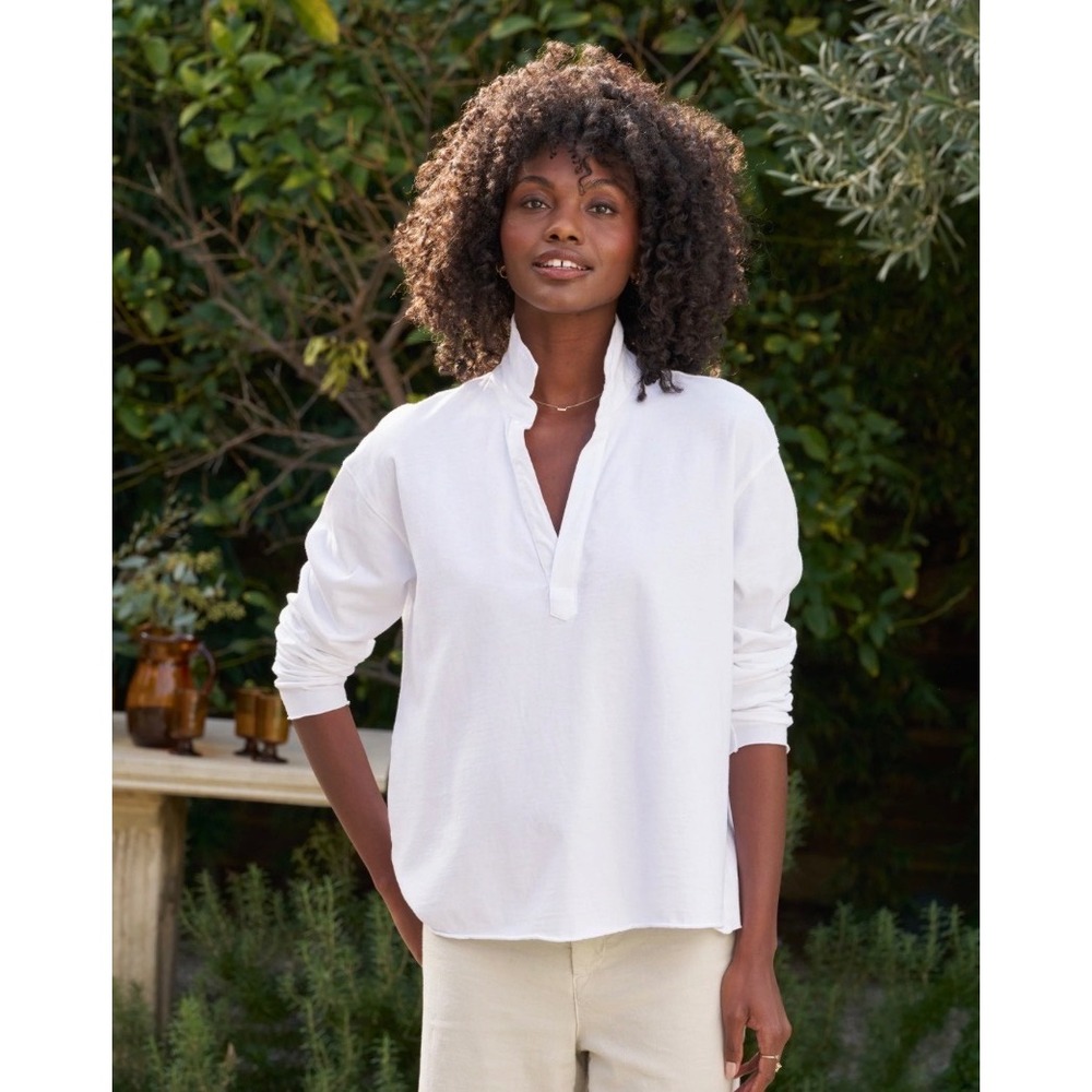 Frank & Eileen Patrick Popover Henley White Long Sleeve Shirt XL NWOT